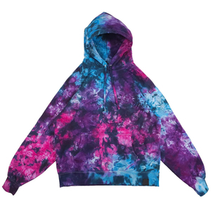 Sudadera con capucha personalizada Galaxy Tie Dye de algodón pesado, forro polar oversize, estilo urbano unisex, hombros caídos, lavado ácido - Product Image 1