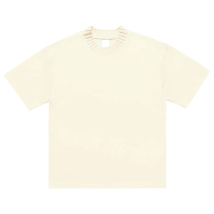 Unisex Heavy <b>Weight</b> Cotton Shirt Oversized Drop Shoulder Mock neck T-shirt High Quality Boxy Plain <b>Blank</b> T Shirt Manufacturing - Product Image 1