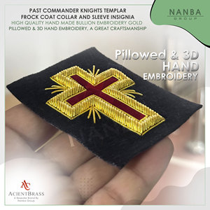 Insignia Dorada de la Manga del Abrigo de los Caballeros Templarios Anteriores Comandantes |   Accesorios de los Caballeros Templarios - Product Image 5