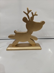 Animaux en bois : cerf en bois, renard en bois, chakal en bois, tortue en bois, éléphant en bois - Product Image 1