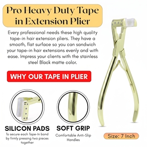 Pinza para Extensiones de Cabello con Cinta Adhesiva, con Mordazas de Silicona Antideslizantes, Estructura de Doble Resorte, Acero Inoxidable - Product Image 4