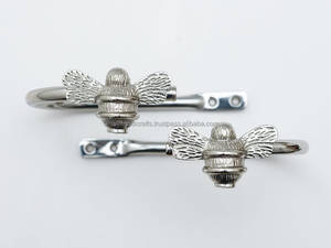 Anillos para Cortinas en Forma de Abeja Plateados, Accesorios Decorativos Metálicos para Ventanas - Product Image 1