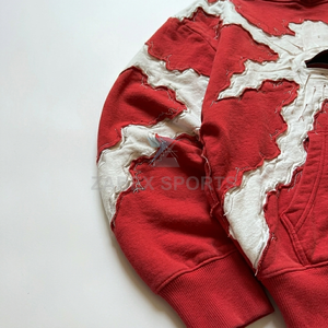 OEM ODM Personnalisé Patch brodé vieilli Appliqué Sur mesure Hiver 2 pièces Hoodie coupé-cousu Court Streetwear Homme - Product Image 5
