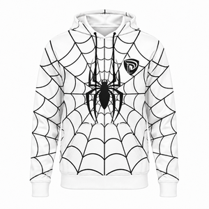 Sudadera con Capucha Spider-Man, Unisex, Blanca y Negra, Informal, Tejida, 100% Algodón, Corte Regular, Ropa Urbana de Invierno - Product Image 1