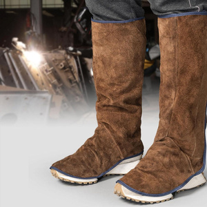 Guêtres de soudage en cuir de vachette fendu, résistantes à la chaleur et à l'abrasion, protections de sécurité pour les pieds - Product Image 2