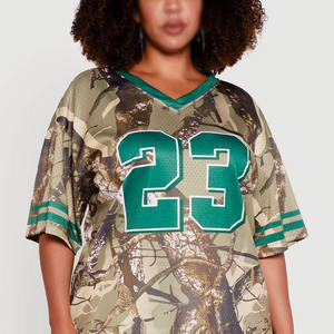Maillot de football américain camouflage personnalisé de haute qualité pour femme, coupe oversize, en maille respirante, tenue d'équipe, vêtements de football, fabricant OEM en gros - Product Image 2