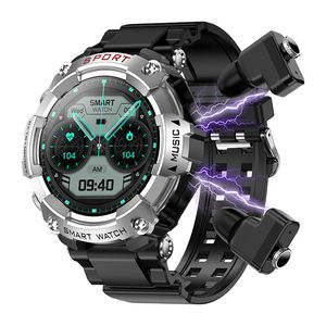 T96 Auricolari Wireless con Musica Locale, Smartwatch con Chiamate BT, Monitoraggio dell'Ossigeno nel Sangue e del Sonno, <span class=keywords><strong>2</strong></span> in 1 SmartWatch con Auricolari - Product Image 1