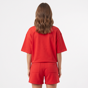 Ensemble décontracté 2 pièces pour femme avec impression personnalisée : T-shirt à manches courtes et short oversize - Product Image 3