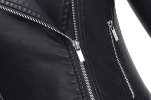 Chaqueta de Cuero Cortavientos Negra Sólida para Mujer, Nueva Temporada 2026, Precio Económico, Chaqueta de Cuero de Alta Calidad, Nueva Moda - Product Image 4