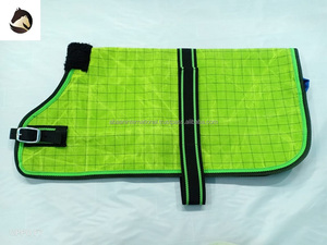 Alfombras de caballo de alta calidad, cubierta de pantorrilla de lona con Cuello de piel y circunferencia de hebilla de pecho frontal, precio al por mayor fabricado en India - Product Image 4