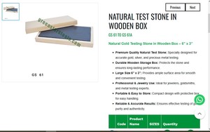 Natural Gold Testing Stone Jewelry <b>Tools</b> 6 x 3 Inch Touchstone with <b>Wooden</b> <b>Box</b> Metal Testing <b>Tool</b> |Item No GS-61A - Product Image 3