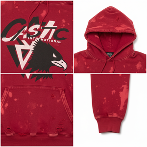 Sudadera con Capucha Personalizada con Efecto Desgastado y Lavado Ácido para Hombre, Talla Grande, Algodón Grueso, Felpa Francesa, Estilo Vintage, Ropa Urbana, Hip-Hop - Product Image 3