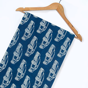 Tela de algodón orgánico azul índigo de 120GSM de primera calidad, estampado a mano, tejido peinado para trajes, vestidos, camisas y decoración del hogar para niñas - Product Image 3