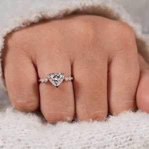 Love <b>Proposal</b> Heart Cut Diamond Romantic <b>Ring</b> 2.00CT Lab Grown 14K Solid Gold Fine Wedding Surprise Gift Jewelry For Lover - Product Image 4