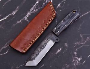 Couteau Tanto à lame fixe de 8 pouces, fabrication artisanale nordique, qualité industrielle, acier carbone pleine tige, pour la chasse et le camping, couteau OEM avec étui - Product Image 5