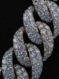 Custom 26mm Lab Grown Cuban <b>Chain</b> 925 Sterling Silver Massive Mosaic Cut <b>Iced</b> <b>Out</b> Necklace Wholesale B2B Jewelry Factory Price - Product Image 4