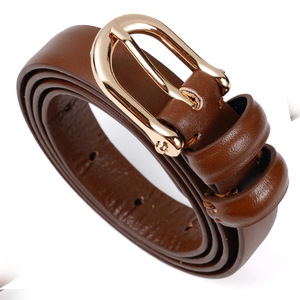 Women's Formal Slim Fit Genuine Cowhide Leather <b>Belt</b> with Alloy Pin Buckle and Breathable Design - Product Image 4