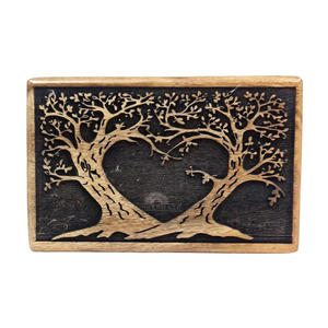 Cheap Handmade Wooden Keepsake <b>Box</b> for Jewelry, Trinkets, Accessories and Precious <b>Memories</b> with Rustic Antique Style - Product Image 2