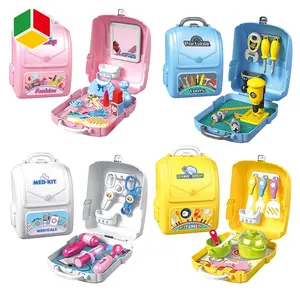 QS Toy Play House Cooking Kitchenware Beauty Medical Equipment Backpack Toy Tools Plastic Other Pretend Play School For Sale