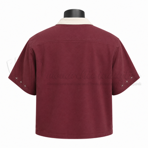 Camisa de hombre personalizada con cremallera, manga corta, estilo casual oversize, ropa urbana con cremallera, OEM ODM. - Product Image 2