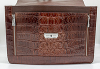 Vente chaude 2024 Designer Marque De Mode Sac À Main Haut De Gamme Véritable Porte-Documents En Cuir De Crocodile avec Fermeture De Couverture De Verrouillage De Numéro Personnalisé