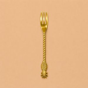 Artistic Stainless Steel Cake Fork Coral Branch Gold Finish Premium Entertaining Tableware - Product Image 2