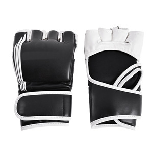 Gants de MMA en cuir personnalisés avec logo professionnel, fermeture auto-agrippante et support pour le poignet, pour l'entraînement des adultes - Product Image 1
