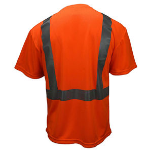 Camiseta de Seguridad Reflectante de Alta Visibilidad ANSI Clase 1 Personalizada al por Mayor, de Poliéster Impermeable con Bolsillo con Luz LED para Hombre - Product Image 2