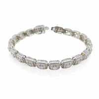 Meilleur Bracelet Tennis Diamant Or 10 carats Taille Coussin Diamants de Laboratoire Luxe Haut de Gamme Bijou Élégant pour Soirée et Cadeau