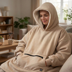 OEM Adult Unisex Cozy Warm <b>USB</b> <b>Heated</b> Oversized <b>Heated</b> Hoodie with 3 <b>Heat</b> Settings - Product Image 6