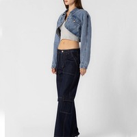 Veste en jean premium pour femme, décontractée, respirante, en coton écologique, manches longues, OEM 2025