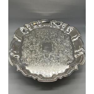 Bol de service alimentaire plaqué argent avec bordure perlée, fait main, assiette profonde pour accessoires de table de restaurant - Product Image 5