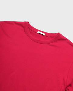 Men <b>Red</b> Short Sleeve O-Neck T-Shirt Regular Fit Casual Knitted Cotton Solid Color Style - Product Image 6