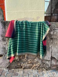 Green Color Vintage Block Printed Cotton Kantha Reversible Quilt – Handmade Indian <b>Bedspread</b> - Product Image 4
