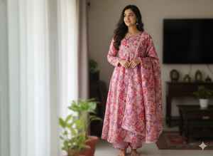 Viscosa chiffon chinnon con estampado bordado. Viscosa chinon chiffon premium: una fusión de bordado tradicional y arte de impresión moderno. - Product Image 2