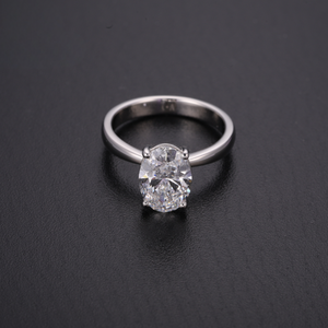 Anillo Unisex con Diamante Cultivado en Laboratorio, Corte Ovalado, Color D, Chapado en Oro de 18K, Certificado IGI, Anillo de Lujo para Boda o Fiesta, Joyería Fina - Product Image 1