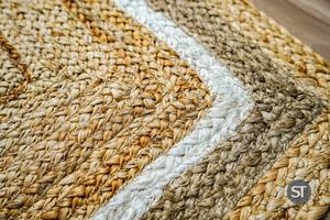 SHEELTEX Braided Jute Rug Handmade Anti-Bacteria Modern Geometric <b>Frame</b> Design Wholesale Custom for Living Room Home Decor Hotel - Product Image 4