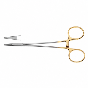 Porte-aiguille microvasculaire TC Premium en carbure de tungstène avec manche doré en acier inoxydable, instrument chirurgical certifié CE - Product Image 1