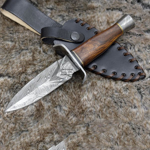Nouvel Arrivage Couteaux à lame fixe de qualité DIY en acier Damas inoxydable avec manche en bois, personnalisable OEM, fabriqué au Pakistan, équipement de chasse - Product Image 4