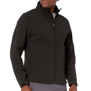 Veste Softshell Respirante pour Homme, Chaude et Personnalisable, Noire, Imperméable, avec Col Montant et Fermeture Éclair, Manteau d'Extérieur Hiver - Product Image 1