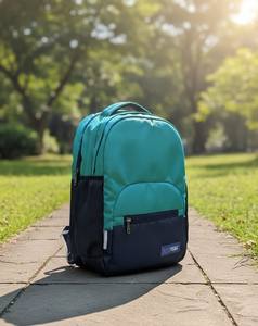 Sac à dos scolaire OEM de 15 pouces, design géométrique, durable, confortable, grande capacité, imperméable, avec doublure en polyester pour étudiants - Product Image 2