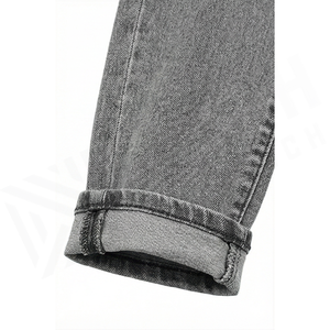 Jean slim en denim délavé pour homme, taille mi-haute, coupe droite, en coton, style décontracté, collection automne - Product Image 6