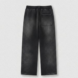 <b>Men</b> Acid Wash <b>Trousers</b> Wide Leg <b>Drawstring</b> Casual Pants Elastic Waist Streetwear <b>Trousers</b> - Product Image 6