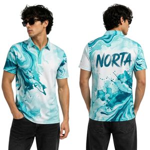 Jungle Foliage Botanical Green <b>Leaf</b> Print UV Protection High Elasticity Polyester Spandex Fabric Golf Sublimation Polo Shirts - Product Image 4