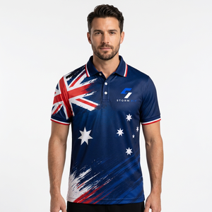 Camiseta Personalizada Unisex con Estampado de la Bandera Australiana, Manga Corta, Secado Rápido, Transpirable, Estilo Urbano, Corte Regular, Transferencia Térmica - Product Image 2