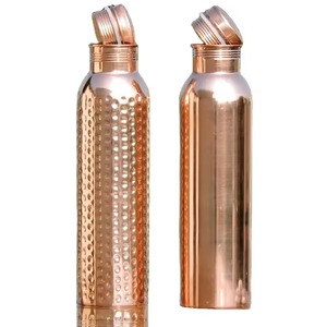 Hot Designer <b>Copper</b> <b>Water</b> <b>Bottle</b> with Glossy Finish Large Capacity Portable for Home Office Yoga Fitness Use Best Price - Product Image 2