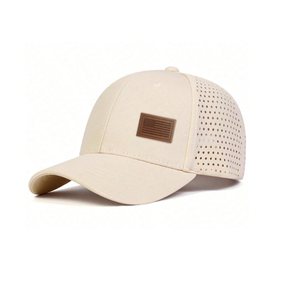 Gorra de béisbol de cuero unisex de 6 paneles OEM ODM Gorra de deportes de invierno de rendimiento Premium Corte láser Playa de Ciclismo de moda - Product Image 4
