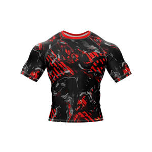 เสื้อรัดกล้ามเนื้อสำหรับกีฬาขายดีที่สุด แบบสั่งทำพิเศษสำหรับ Bjj พิมพ์ลายสีพื้น สำหรับผู้ชาย MMA แห้งเร็ว ผลิตจากผ้าสแปนเด็กซ์/โพลีเอสเตอร์ แขนยาว ราคาขายส่ง - Product Image 1