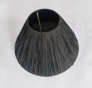 Pantalla de lámpara cónica negra de diseño clásico, hecha a mano con tela plisada, cubierta de luz rústica para lámparas colgantes para hoteles y restaurantes. - Product Image 5