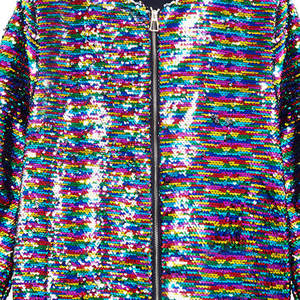 Wholesale 100%Polyester <b>Sequined</b> Men Fashion <b>Jacket</b> Men Long Sleeve Zipper up Patchwork Coat Fashion Shiny <b>Jackets</b> - Product Image 3
